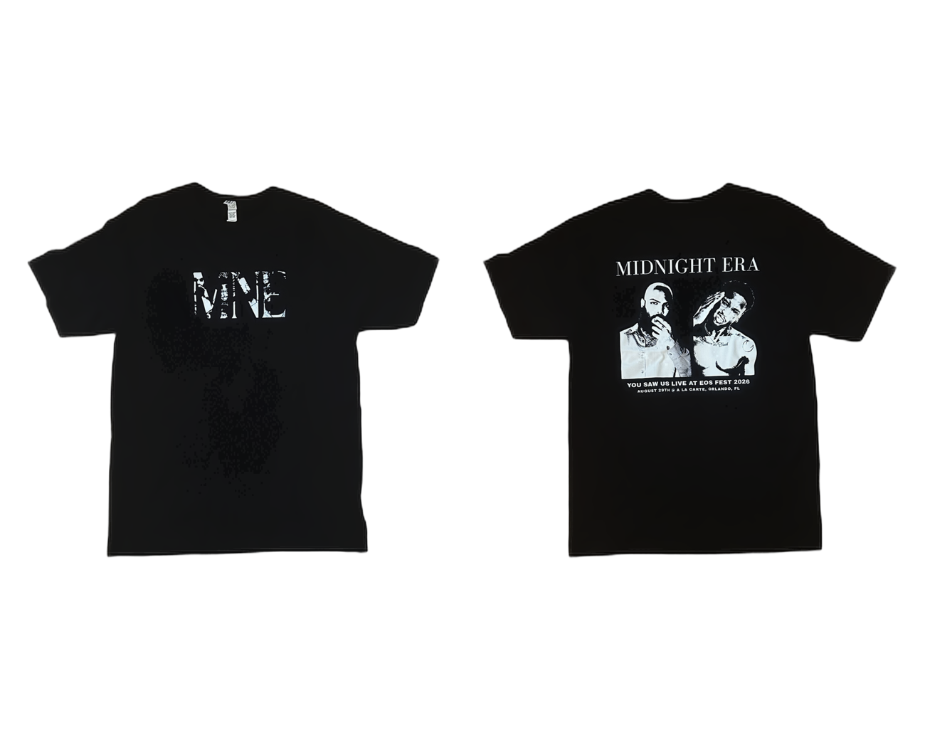 You Saw Us Live Tee — front and back
